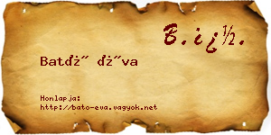 Bató Éva névjegykártya